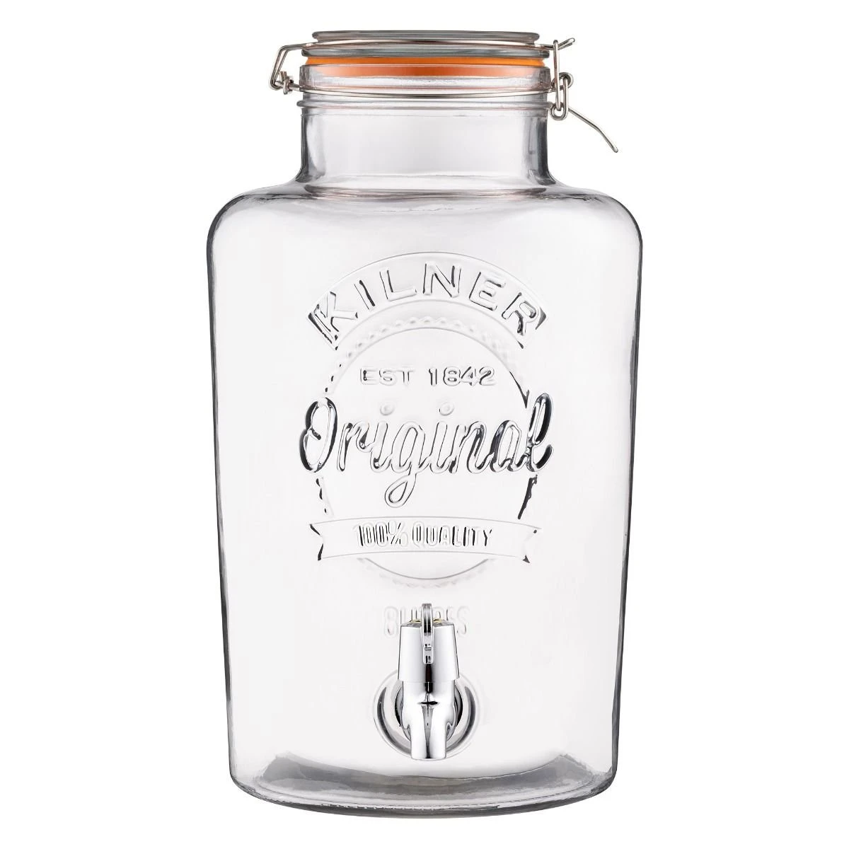 Kilner Swing Top Round Glass Drink Dispenser | 8L 1 Kilner Swing Top Round Glass Drink Dispenser | 8L