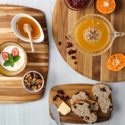 TeakHaus Edge Grain Cutting Board W/Rounded Edge (Small) | 12" X 8" X 0.55" -Kitchen Tools Shop 02.5 elegant 201 206 209