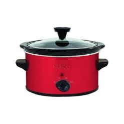 Nesco 1.5-Quart Oval Slow Cooker | Red Metallic