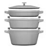 Staub Stackable Cocotte, Braiser, And Grill Pan With Lid | Graphite Grey