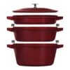 Staub Stackable Cocotte, Braiser, And Grill Pan With Lid | Grenadine