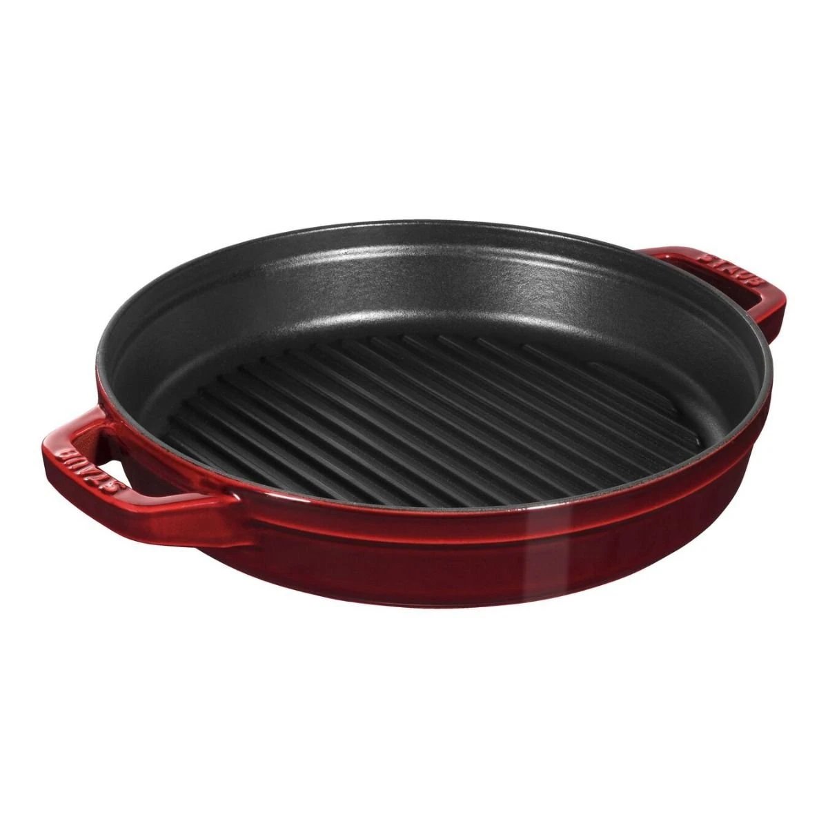 Staub Stackable Cocotte, Braiser, And Grill Pan With Lid | Grenadine 5 Staub Stackable Cocotte, Braiser, And Grill Pan With Lid | Grenadine - Image 5