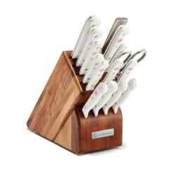 Wusthof Gourmet 16-Piece Knife Block Set | White Handles