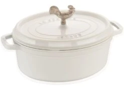 Staub 5.75 Qt. Oval Coq Au Vin Cocotte/Dutch Oven | White