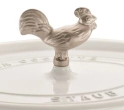 Staub 5.75 Qt. Oval Coq Au Vin Cocotte/Dutch Oven | White -Kitchen Tools Shop 1123102 white coq au vin cocotte staub