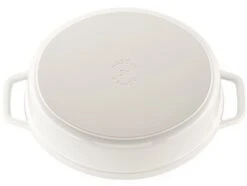 Staub 5.75 Qt. Oval Coq Au Vin Cocotte/Dutch Oven | White -Kitchen Tools Shop 1123102 white staub coq au vin cocotte