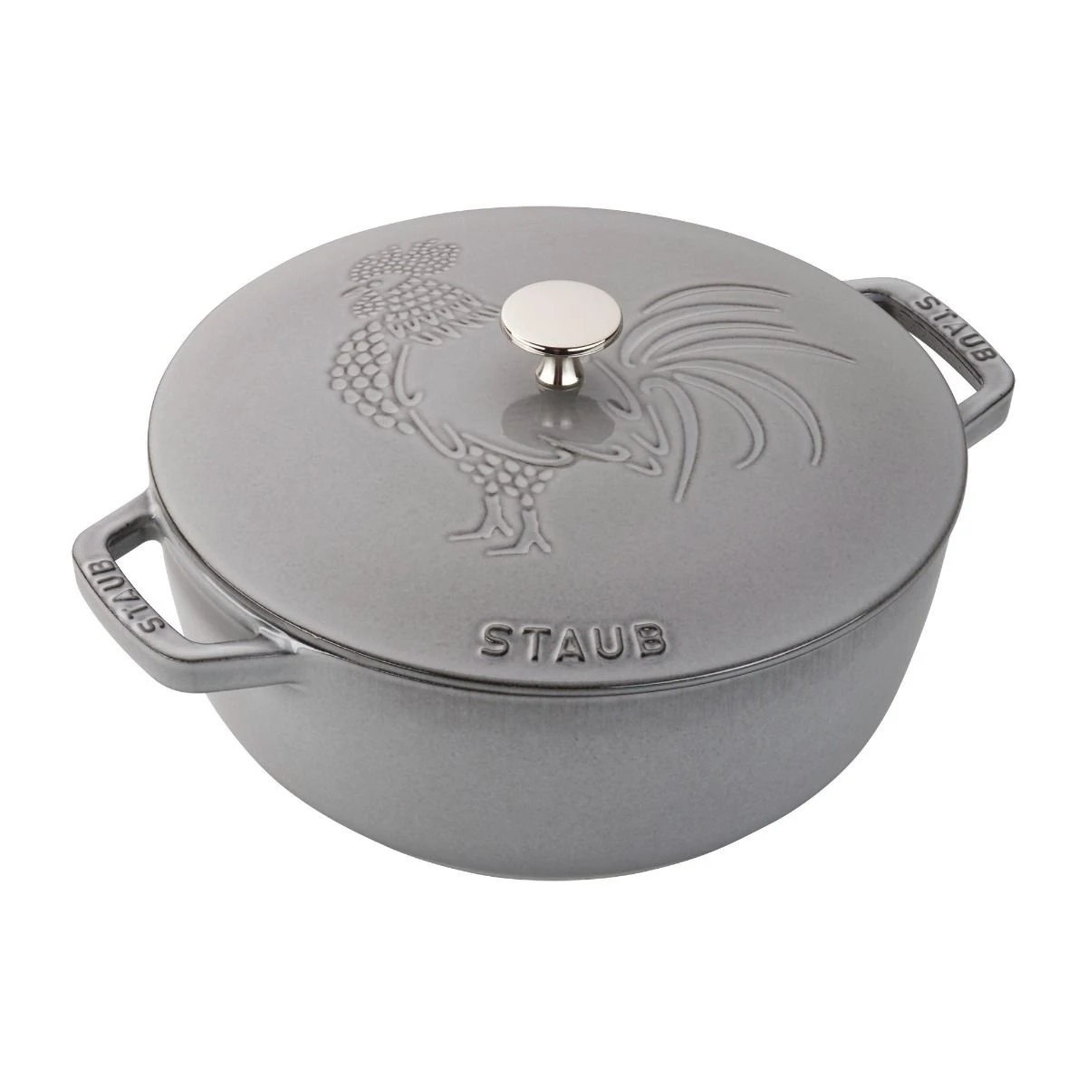 Staub 3.75 Qt. Essential French Oven With Rooster Lid | Graphite Grey 1 Staub 3.75 Qt. Essential French Oven With Rooster Lid | Graphite Grey