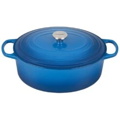 Le Creuset 9.5 Qt. Oval Signature Dutch Oven With Stainless Steel Knob | Marseille Blue
