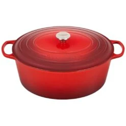 Le Creuset 15.5 Qt. Oval Signature Dutch Oven With Stainless Steel Knob | Cerise/Cherry Red