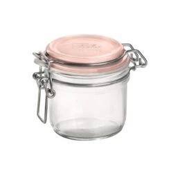 Bormioli Rocco 6.75oz Swing Top Fido Jar | Pink Top