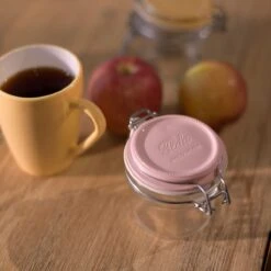 Bormioli Rocco 6.75oz Swing Top Fido Jar | Pink Top -Kitchen Tools Shop 141360mrg121313 1