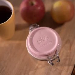 Bormioli Rocco 6.75oz Swing Top Fido Jar | Pink Top -Kitchen Tools Shop 141360mrg121313 2