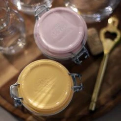 Bormioli Rocco 6.75oz Swing Top Fido Jar | Pink Top -Kitchen Tools Shop 141360mrg121313 4