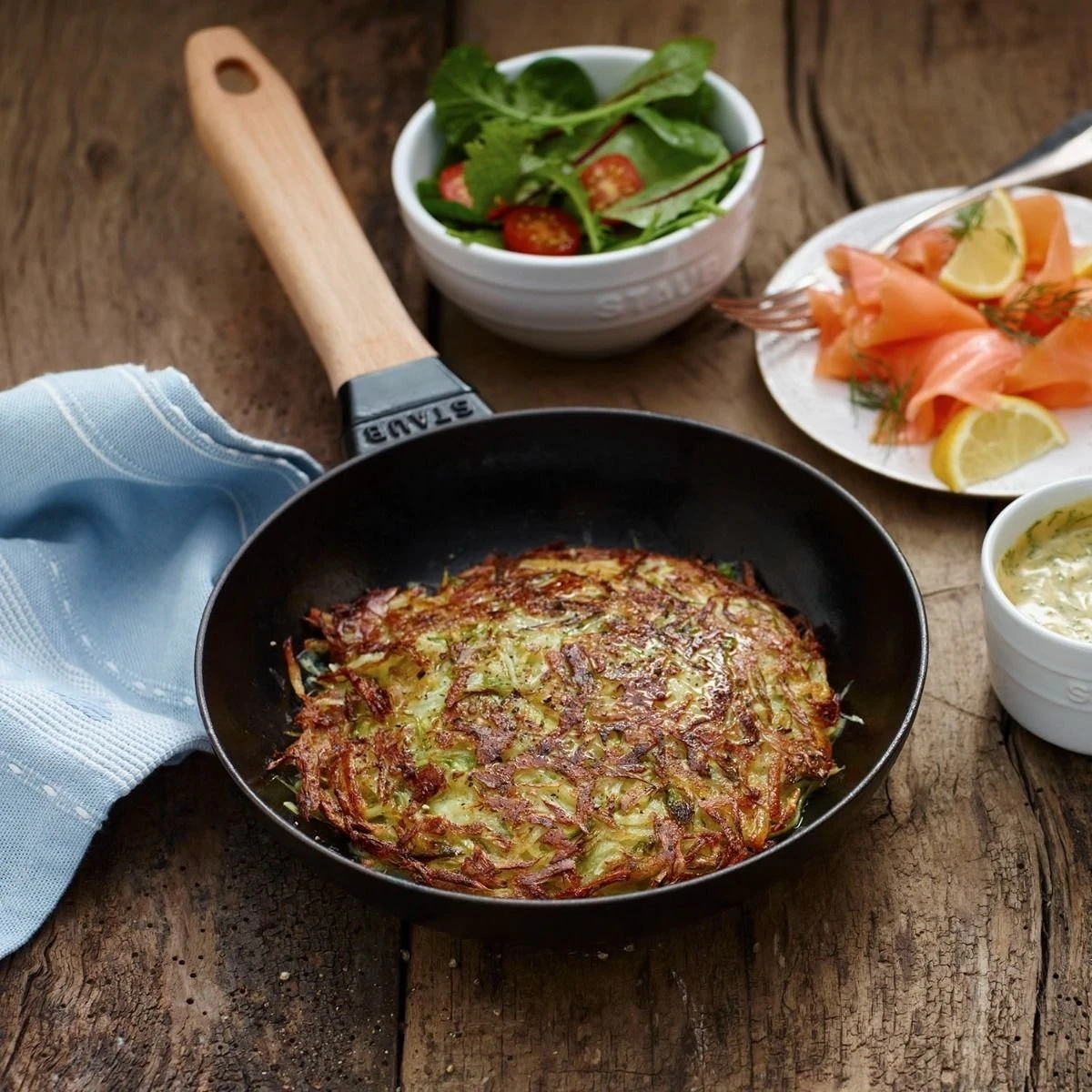 Staub 8" Fry Pan With Wooden Handle | Matte Black 4 Staub 8" Fry Pan With Wooden Handle | Matte Black - Image 4