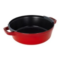 Staub Stackable Cocotte, Braiser, And Grill Pan With Lid | Cherry 14 Staub Stackable Cocotte, Braiser, And Grill Pan With Lid | Cherry -Kitchen Tools Shop 14552606 02