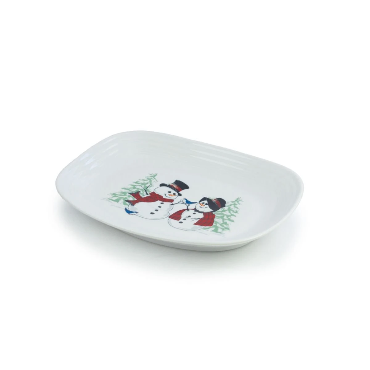 Fiesta® 11.75" Rectangular Platter | Snowman & Snowlady 1 Fiesta® 11.75" Rectangular Platter | Snowman & Snowlady