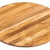TeakHaus Elegant Round Edge Grain Cutting/Serving Board | 18" X 0.55"
