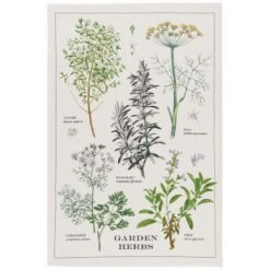 Now Designs By Danica 18" X 28" Printed Dishtowel | Garden Herbs