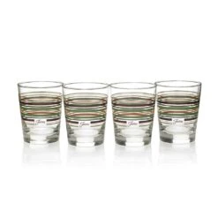 Fiesta® 15oz Double Old Fashioned Glasses (Set Of 4) | Slate Fiesta® Stripes