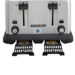 ProctorSilex Commercial 4-Slice Toaster | Extra-Wide Slots -Kitchen Tools Shop 24850r trays