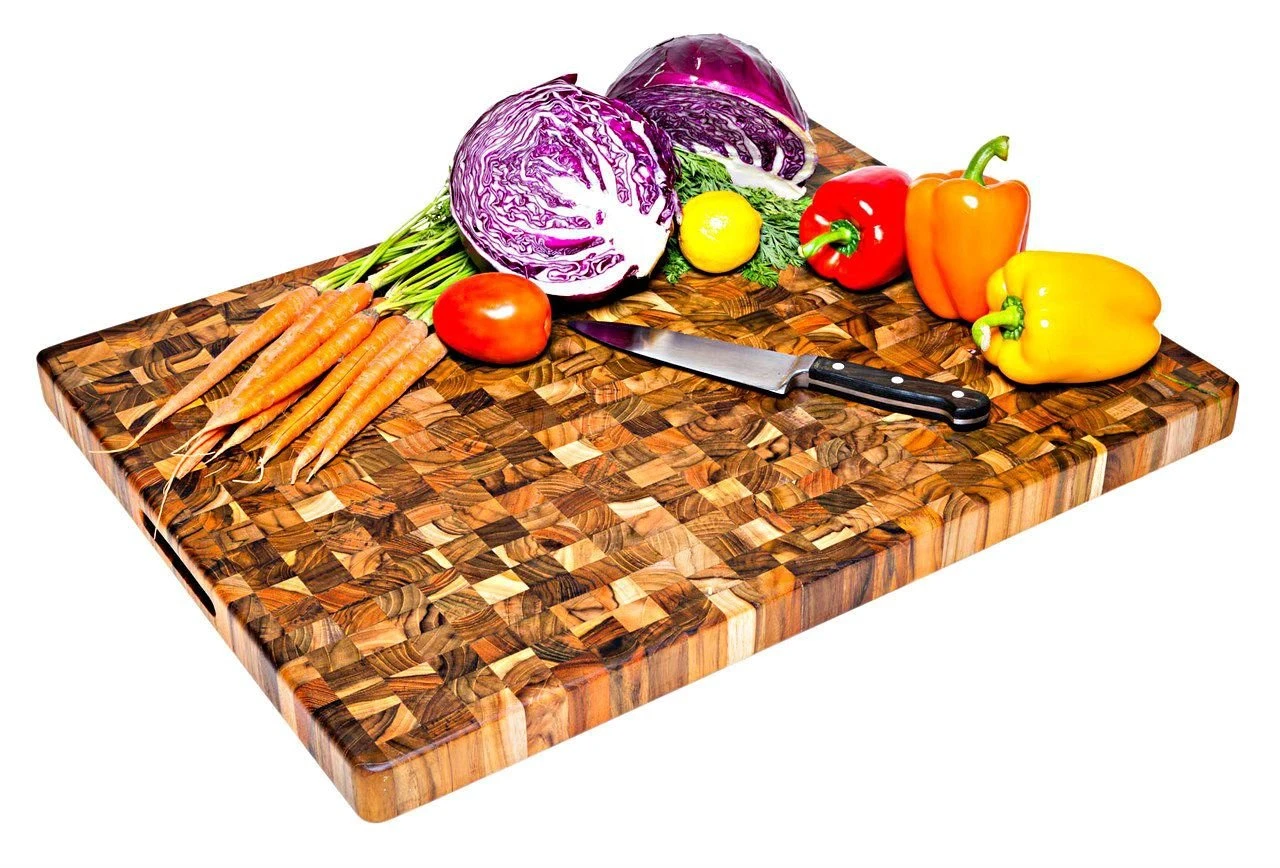 TeakHaus End Grain Carving Board W/Hand Grip (Rectangle) | 24" X 18" X 1.5" 1 TeakHaus End Grain Carving Board W/Hand Grip (Rectangle) | 24" X 18" X 1.5"