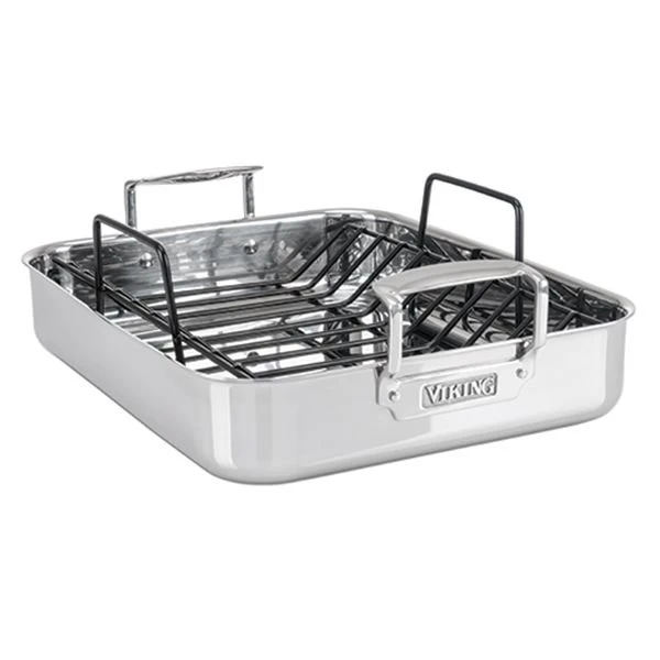 Viking 3-Ply Roasting Pan With Nonstick Rack (16" X 13") 1 Viking 3-Ply Roasting Pan With Nonstick Rack (16" X 13")