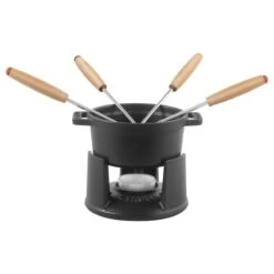 Staub 0.25 Qt. Mini Chocolate Fondue Set | Matte Black