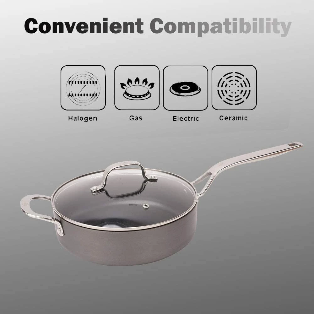 Swiss Diamond | Hard Anodized 4-Quart Nonstick Saute Pan With Glass Lid 2 Swiss Diamond | Hard Anodized 4-Quart Nonstick Saute Pan With Glass Lid - Image 2