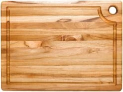 TeakHaus Edge Grain Carving Board W/Corner Hole + Juice Canal (Rectangle) | 16" X 12" X 0.75"