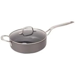 Swiss Diamond | Hard Anodized Induction 3-Quart Nonstick Saute Pan With Glass Lid