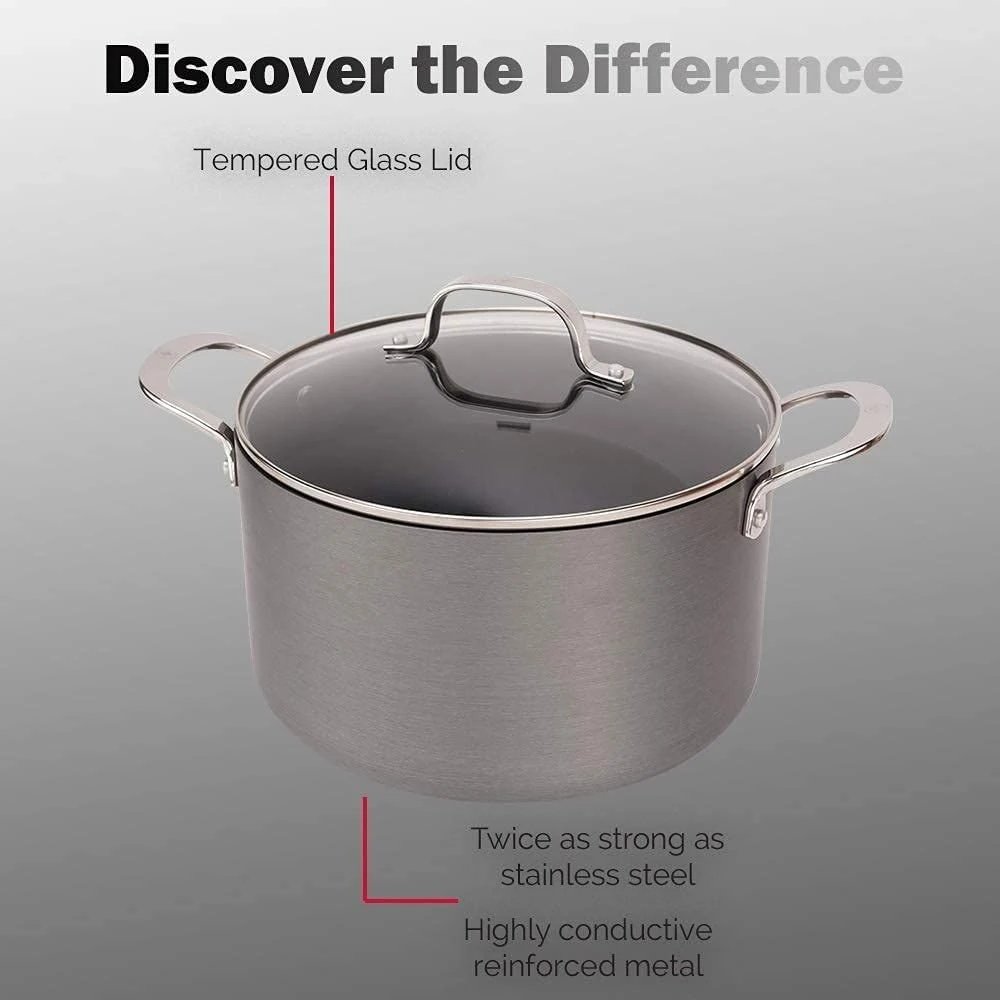 Swiss Diamond | Hard Anodized 8-Piece Nonstick Cookware Set 3 Swiss Diamond | Hard Anodized 8-Piece Nonstick Cookware Set - Image 3