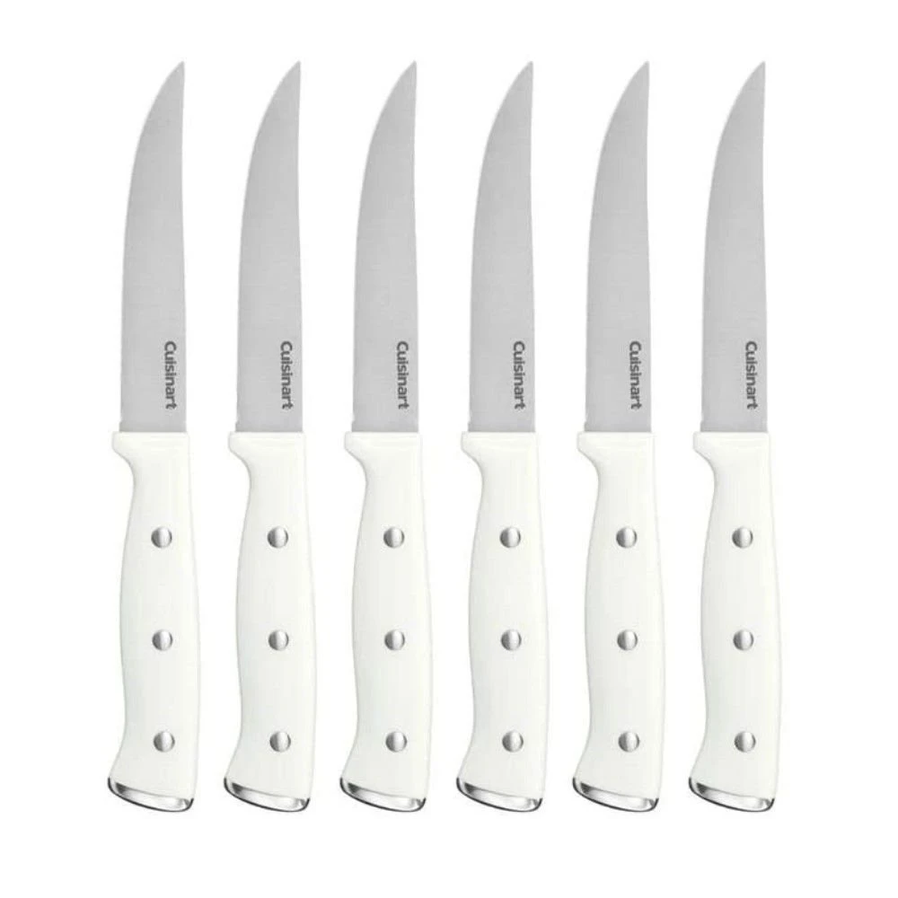 Cuisinart Classic 6-Piece Triple Rivet Steak Knife Set | White 1 Cuisinart Classic 6-Piece Triple Rivet Steak Knife Set | White