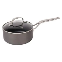 Swiss Diamond | Hard Anodized Induction 1.5-Quart Nonstick Saucepan With Glass Lid