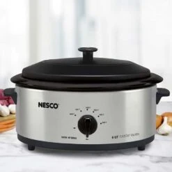 Nesco 6-Quart Roaster | Stainless Steel 7 Nesco 6-Quart Roaster | Stainless Steel -Kitchen Tools Shop 6 quart stainless roaster lifestyle 4