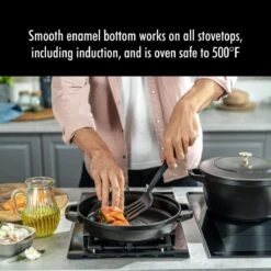 Staub Stackable Cocotte, Braiser, And Grill Pan With Lid | Black -Kitchen Tools Shop 61pgwgftbwl. ac sl1280