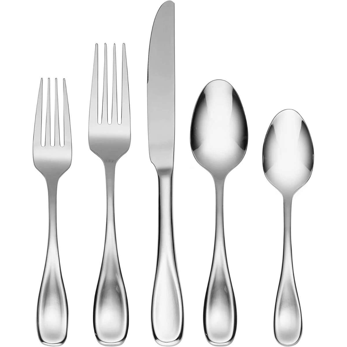 Oneida Brushed Satin 18/0 Stainless Steel 45-Piece Flatware Set | Voss 1 Oneida Brushed Satin 18/0 Stainless Steel 45-Piece Flatware Set | Voss