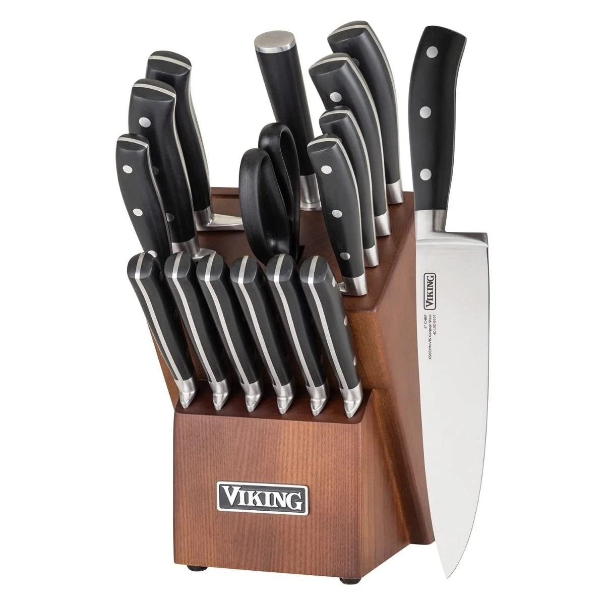 Viking 17 Piece German Steel Cutlery Set + Block 1 Viking 17 Piece German Steel Cutlery Set + Block