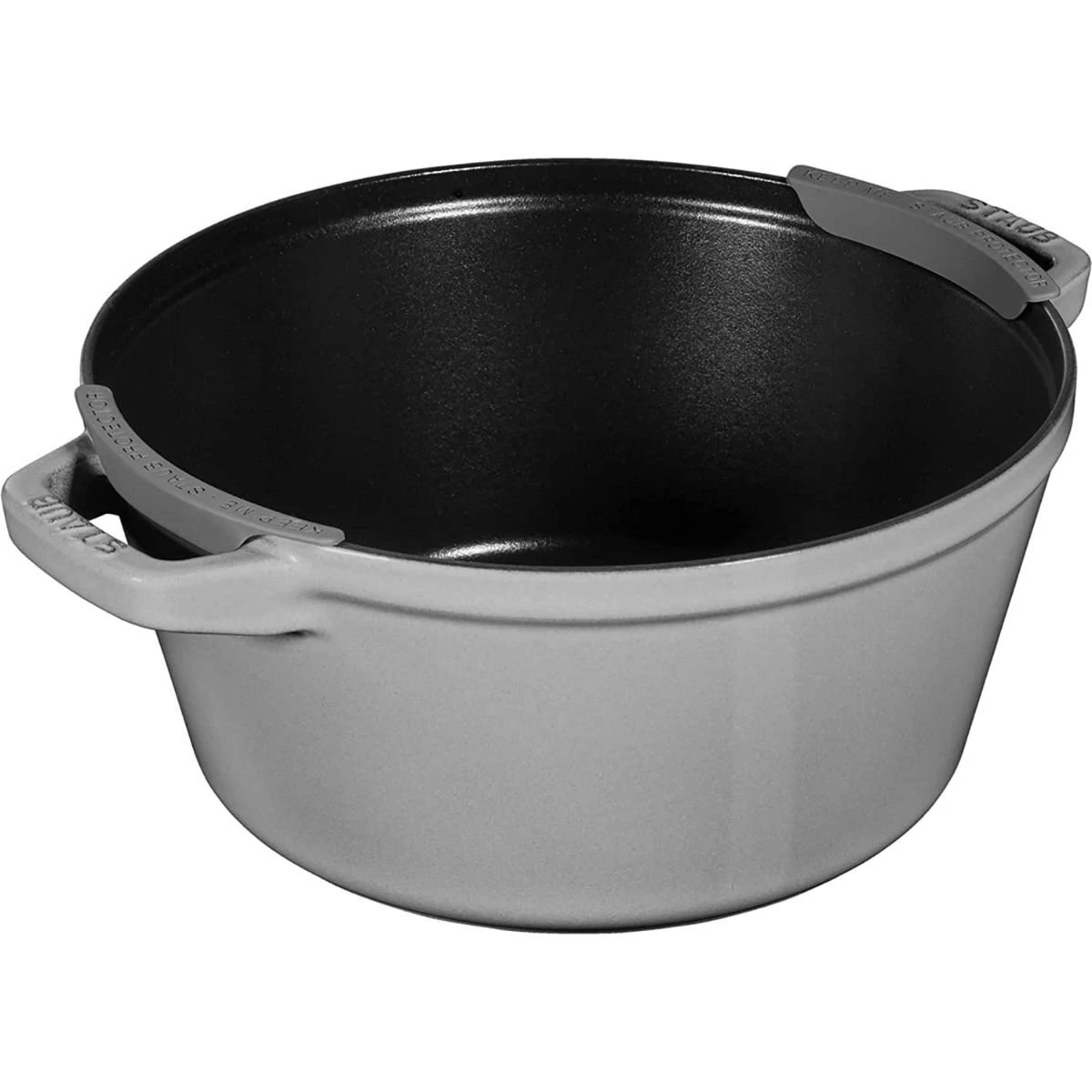 Staub Stackable Cocotte, Braiser, And Grill Pan With Lid | Graphite Grey 3 Staub Stackable Cocotte, Braiser, And Grill Pan With Lid | Graphite Grey - Image 3