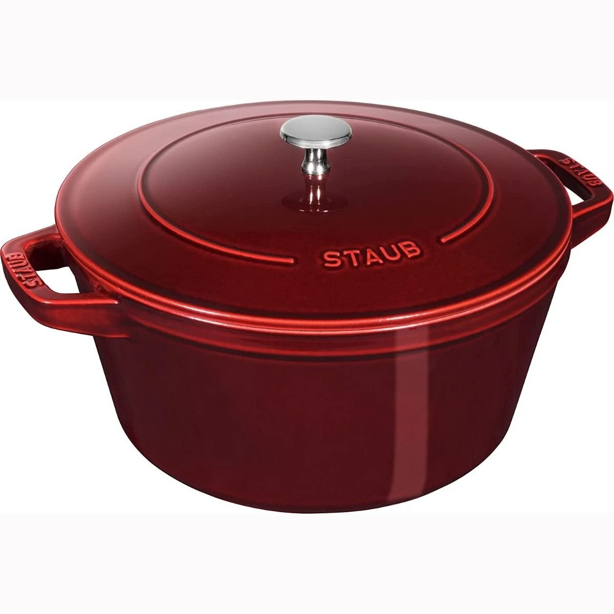 Staub Stackable Cocotte, Braiser, And Grill Pan With Lid | Grenadine 6 Staub Stackable Cocotte, Braiser, And Grill Pan With Lid | Grenadine - Image 6