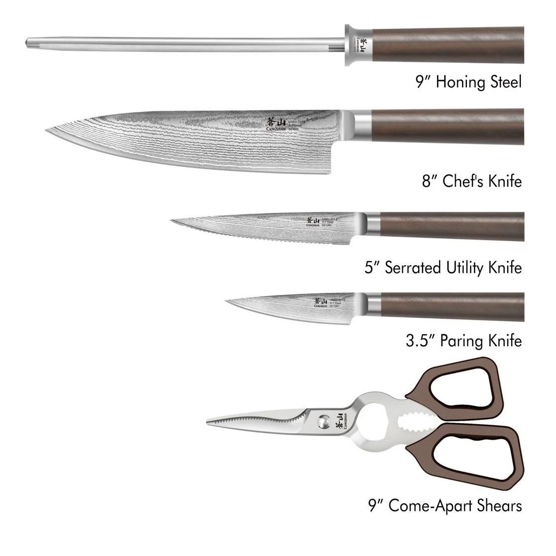 Cangshan Cutlery Haku Series 6 Piece Knife Block Set 2 Cangshan Cutlery Haku Series 6 Piece Knife Block Set - Image 2