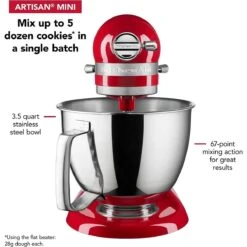 KitchenAid 3.5-Quart Artisan Mini Plus Tilt-Head Stand Mixer | Empire Red -Kitchen Tools Shop 712trjei ml. ac sl1500