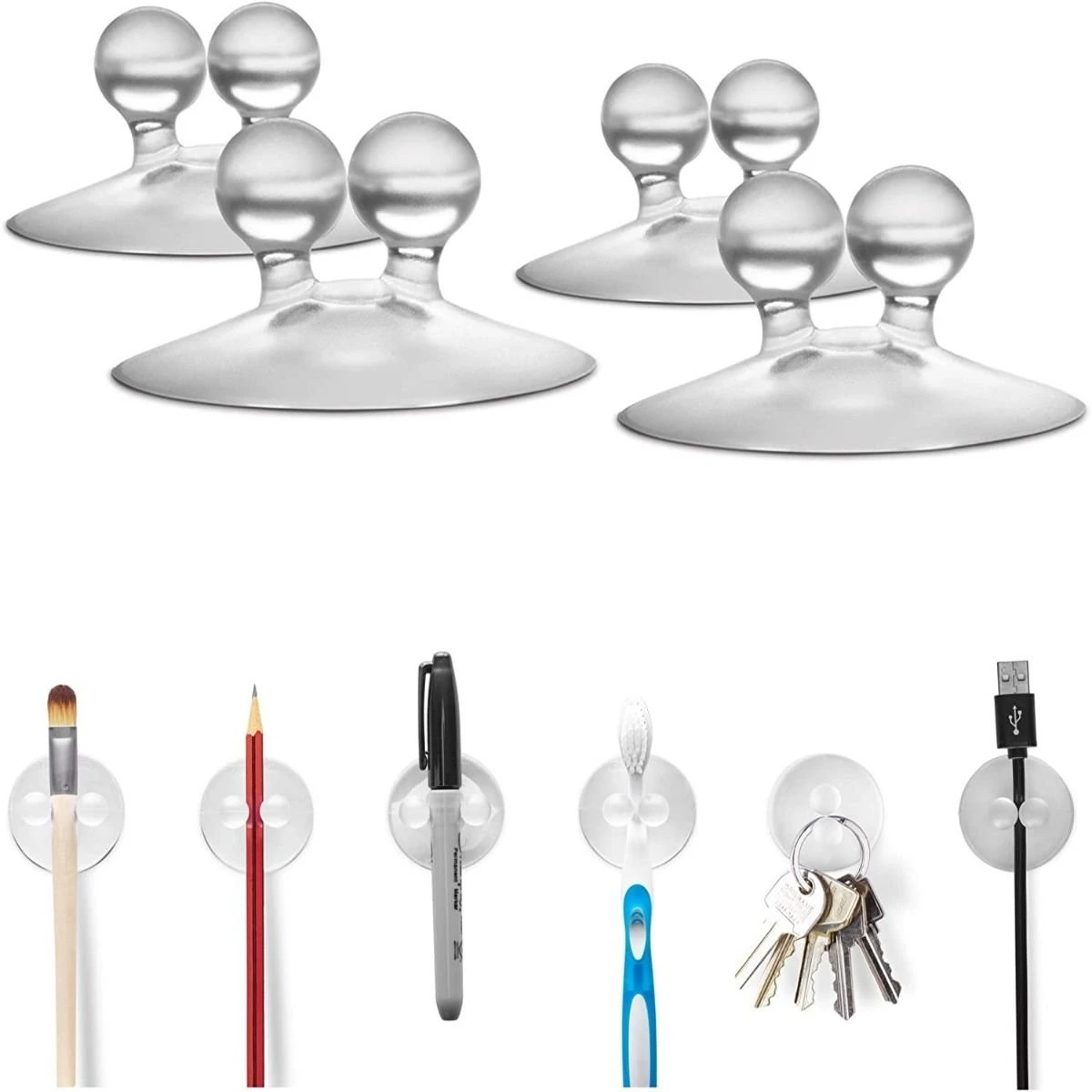 Dreamfarm Jot Suction Holding Hooks 4 Pack| Clear 1 Dreamfarm Jot Suction Holding Hooks 4 Pack| Clear