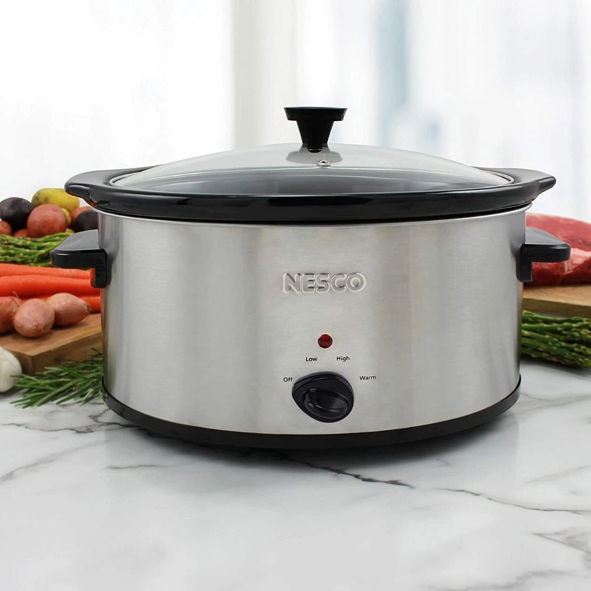 Nesco 6-Quart Slow Cooker | Stainless Steel 3 Nesco 6-Quart Slow Cooker | Stainless Steel - Image 3