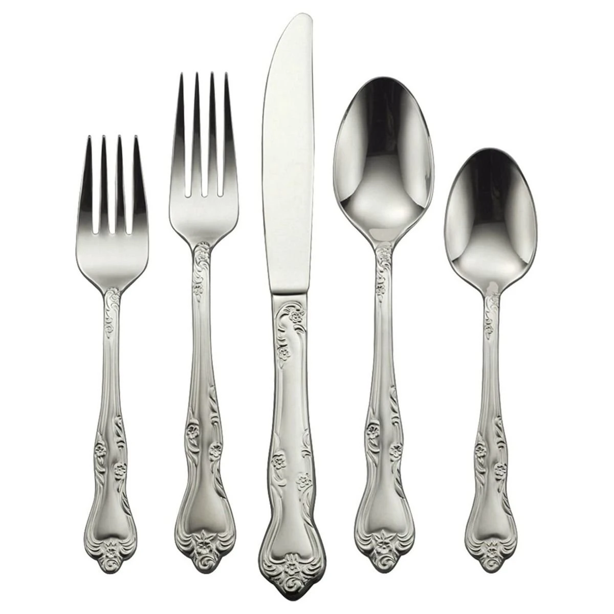 Oneida 18/0 Stainless Steel 45-Piece Flatware Set | Azalea 1 Oneida 18/0 Stainless Steel 45-Piece Flatware Set | Azalea