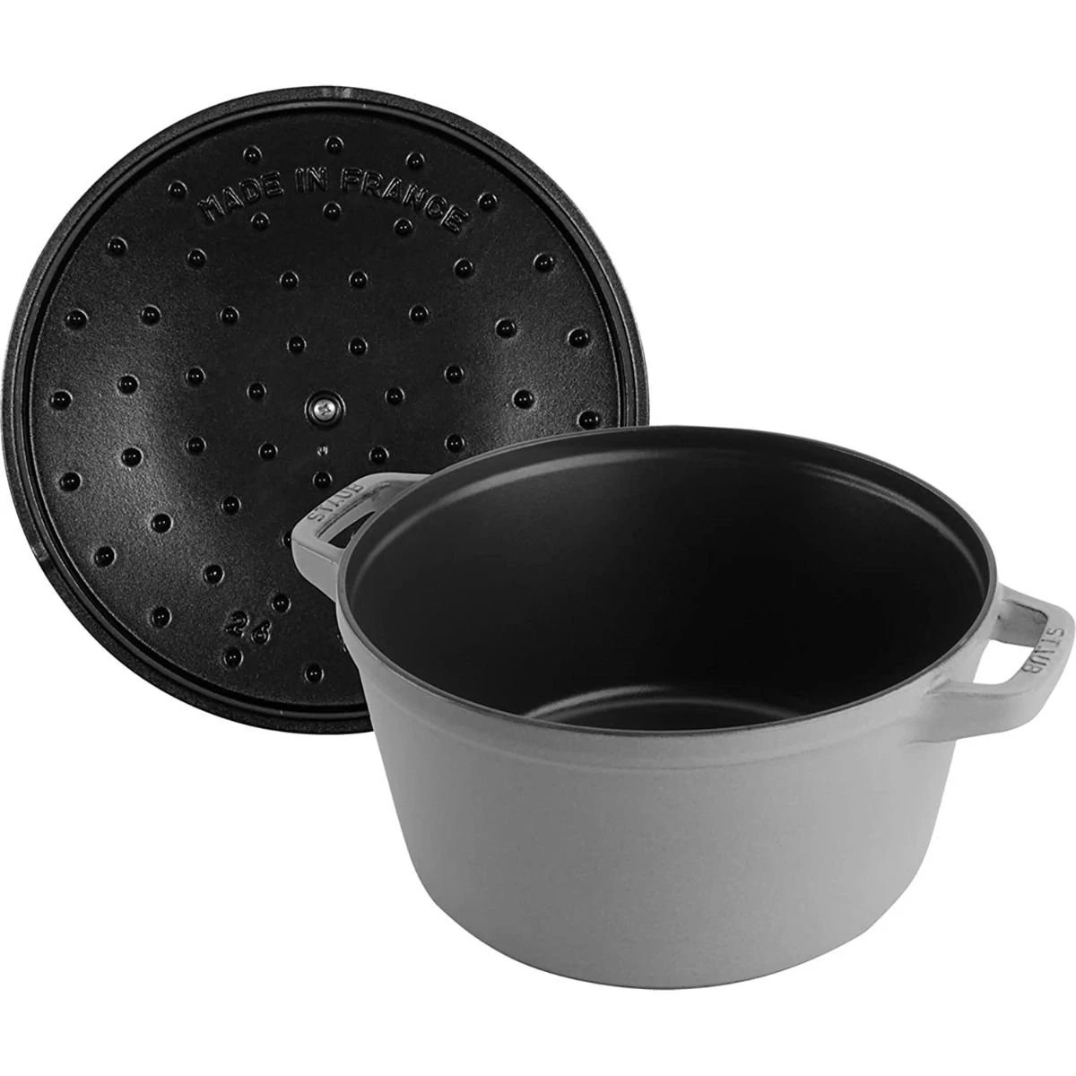 Staub Stackable Cocotte, Braiser, And Grill Pan With Lid | Graphite Grey 7 Staub Stackable Cocotte, Braiser, And Grill Pan With Lid | Graphite Grey - Image 7