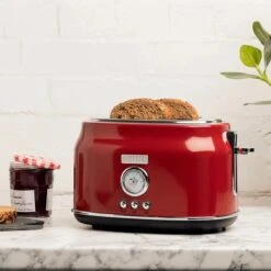 Haden Dorset 2-Slice Stainless Steel Toaster | Red 12 Haden Dorset 2-Slice Stainless Steel Toaster | Red -Kitchen Tools Shop 75001dorsettoasterrs1a