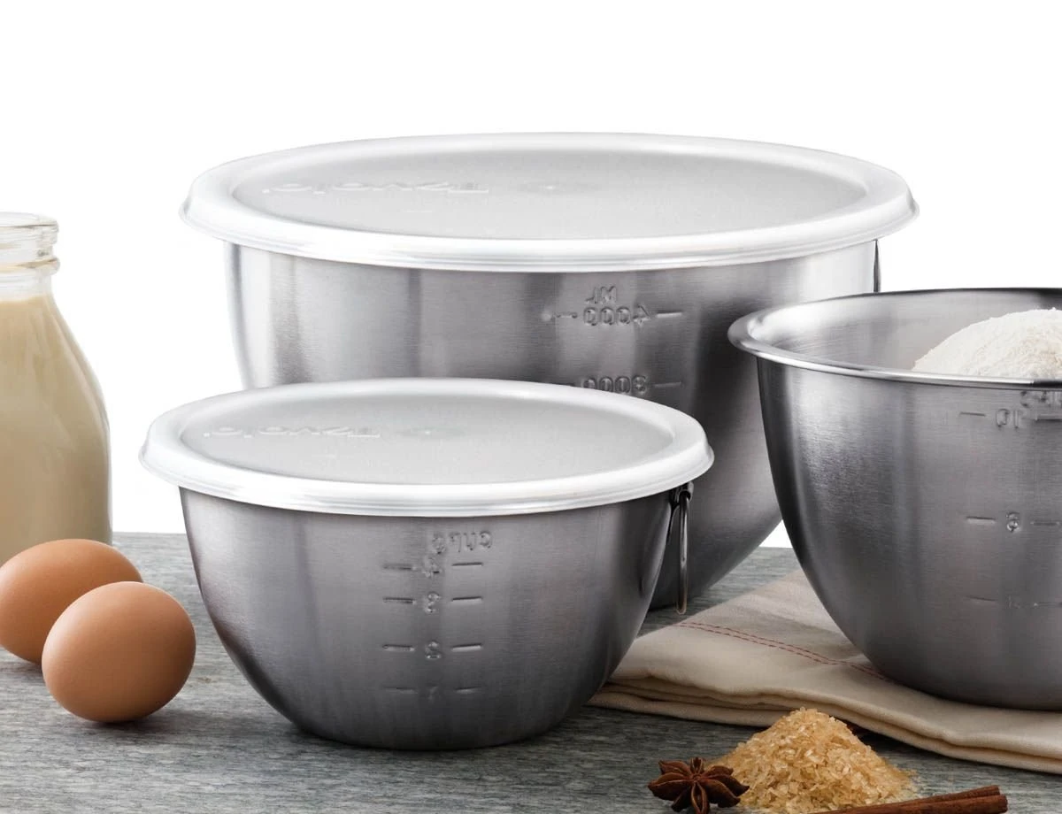 Tovolo Stainless Steel Mixing Bowls With Lids | Set Of 3 1 Tovolo Stainless Steel Mixing Bowls With Lids | Set Of 3