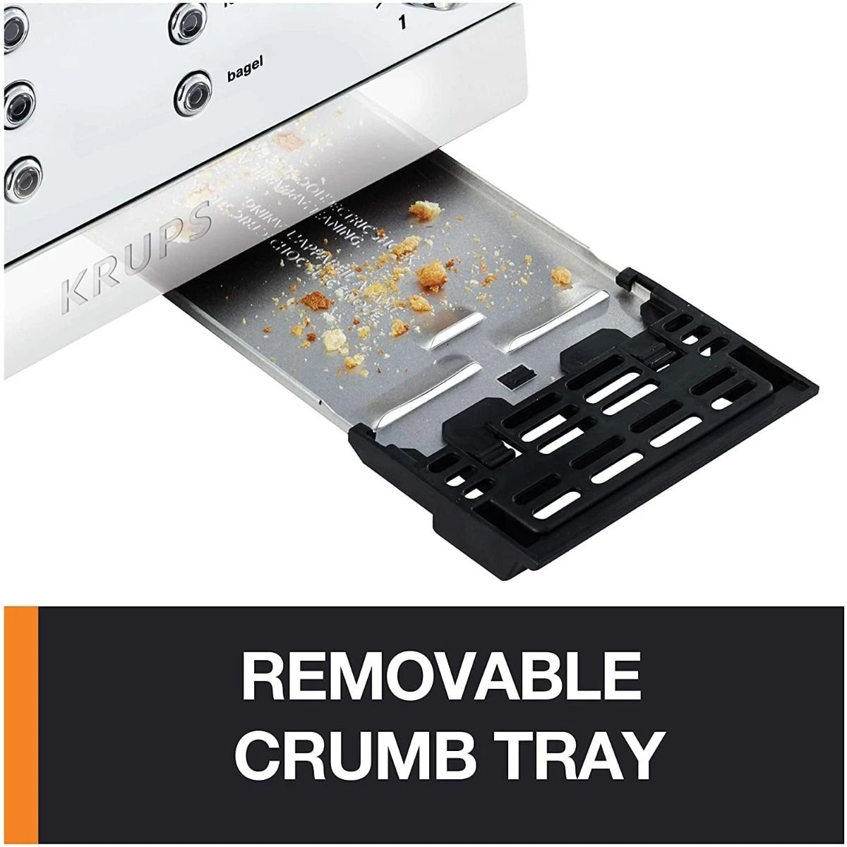 Krups 4-Slice Breakfast Toaster | Brushed Chrome & Stainless Steel 5 Krups 4-Slice Breakfast Toaster | Brushed Chrome & Stainless Steel - Image 5