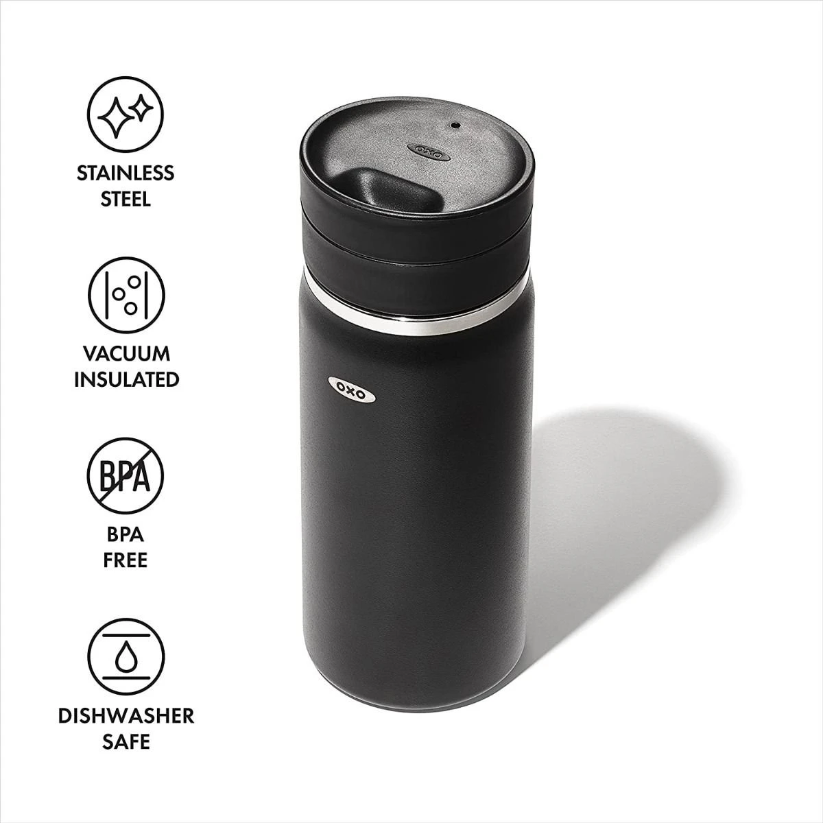OXO Good Grips 16oz Thermal Mug Water Bottle | Onyx 2 OXO Good Grips 16oz Thermal Mug Water Bottle | Onyx - Image 2