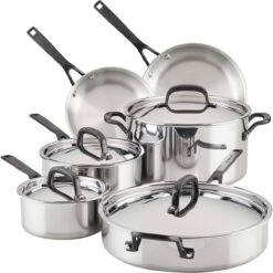 KitchenAid Stainless Steel 5-Ply Cookware Set | 10-Piece